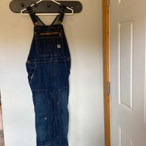 Carhartt denim overalls size medium